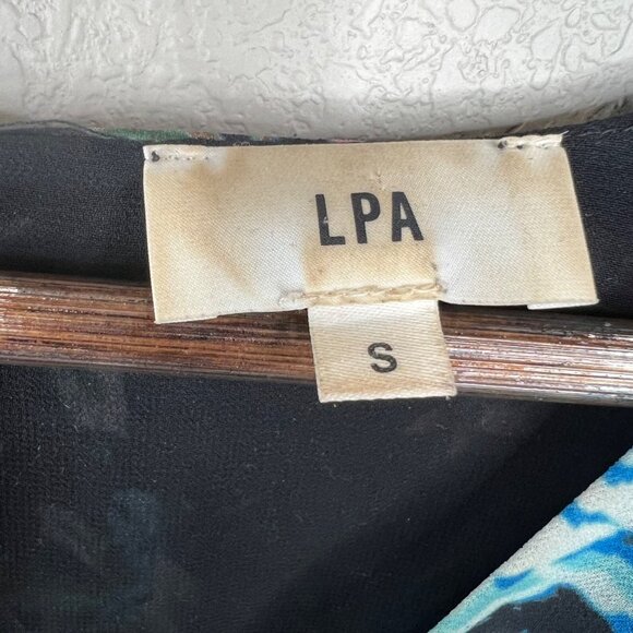 LPA‎ Womens Long Sleeve Floral Dress S Black Sheer Y2k - Picture 15 of 16